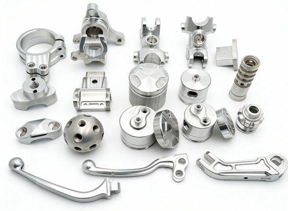 Precision machined aluminum and hardware parts product showcase